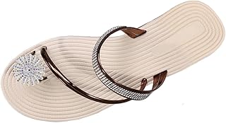 Ulalaza Women's Slippers Flat Open Toe Slides Platform Wedge Sandals Thong Sandals Non-Slip Summer Shoes Toe Post Beach Sandals Casual Sandal Comfy House Slippers Walking Flip Flops