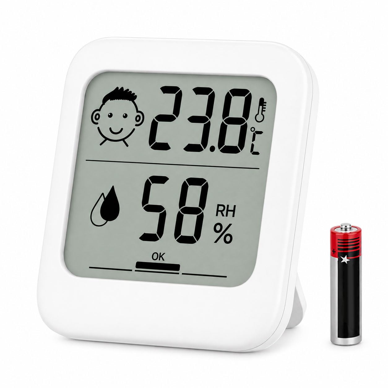 Digital Hygrometer Baby Room Thermometer Indoor Reptile(1 Pack White AAA | Ambie
