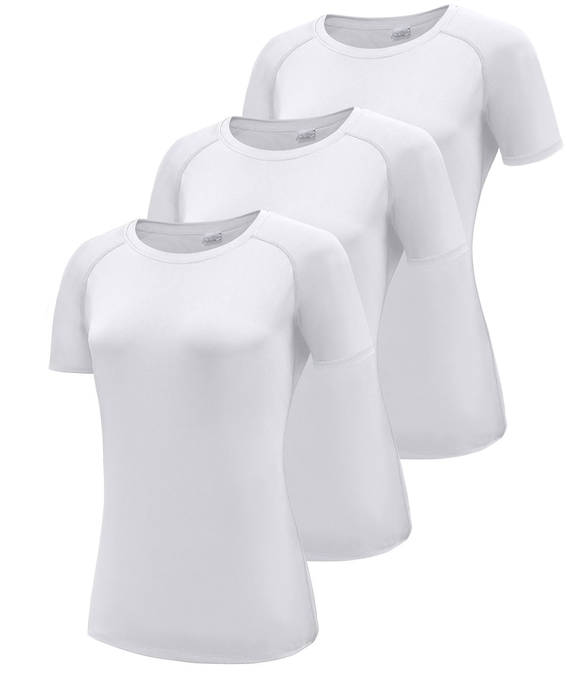 Boyzn Women's 3 Pack Short/Long Sleeve Workout Running Shirts, UPF 50+ Sun Prote