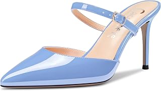 Castamere Women's Needle High Heel Pointed Toe Slip-on Slingback Sandals Wedding Dress 8.5 CM Heels Shoes