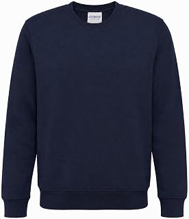 Mad Ink Men's Classic Red Solid Crewneck Sweatshirt Jumper Top - Large