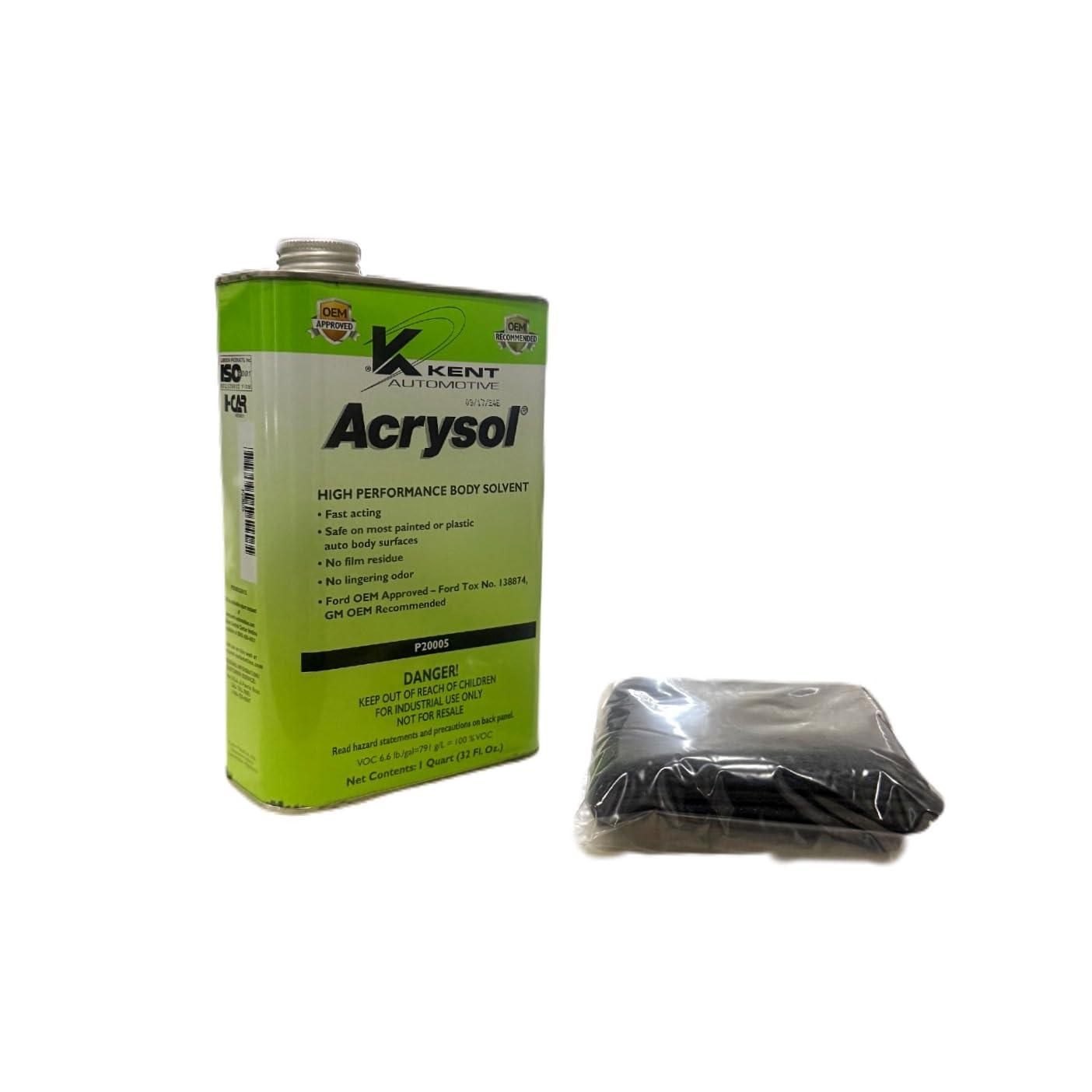 Kent Acrysol Paint Preparation and Auto Body Solvent 32 Fl oz with Microfiber To