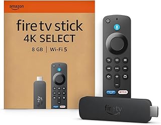 Amazon Fire TV Stick 4K Select, start streaming in 4K, hundreds of thousands of films and TV episodes, free & live TV, find TV programmes faster with Alexa+