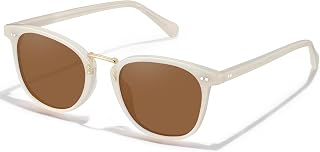 CARFIA Acetate Polarized Sunglasses for Women UV Protection, Retro Eyewears Metal Bridge Brow Ladies Sunnies Trendy Shades