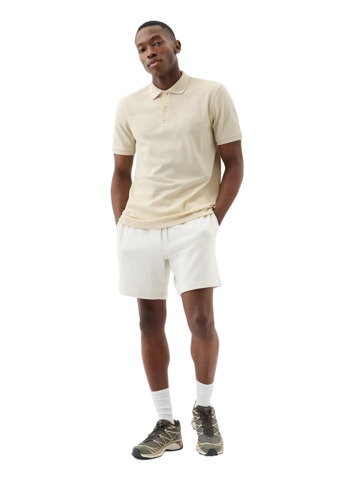 GAP Men's V-Stretch Pique Polo - Solid Polo Shirt