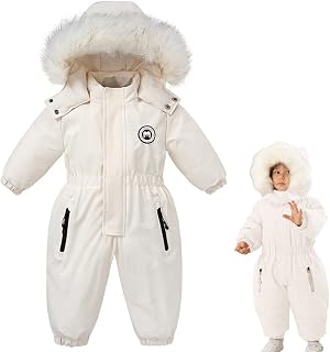 Xifamniy Toddler Snowsuit 2T 3T 4T 5T Ski Suit Baby Girl Boy Winter Clothes Coat Outwear Snow Suit Hooded Romper Jumpsuit