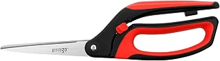 LIVINGO 10" Spring Action Fabric Scissors, Professional Dressmaking Sewing Scissors for Tailor Dressmaker, Spring Loaded Heavy Duty Shears for Crafting with Comfortable Handle, All Purpose (Red/Black)