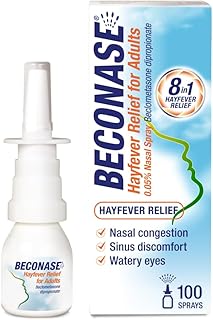 Beconase 8-in-1 Hayfever Relief Nasal Spray for Adults, 100 Sprays | Non-drowsy relief for nasal and eye symptoms, up to 24 hours when used twice daily, beclometasone dipropionate, adults 18+