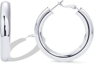 PAVOI Chunky Gold Hoop Earrings for Women, 14K Gold Plated Huggies