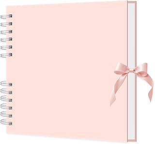 MARCADORUS Pink Scrapbook Album, 8" x 8" Scrap Book 30 Sheets (60 pages), Memory Book &amp; Photo Album for Wedding Guest, Baby Shower, Valentines, Engagement | Scrapbooking Supplies.