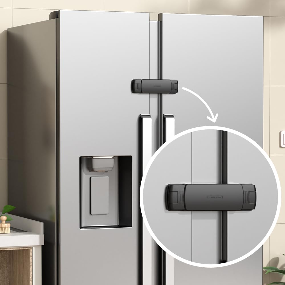 Mom's Choice Gold Awards Winner - EUDEMON 1 Pack Latest French Fridge Lock Frenc
