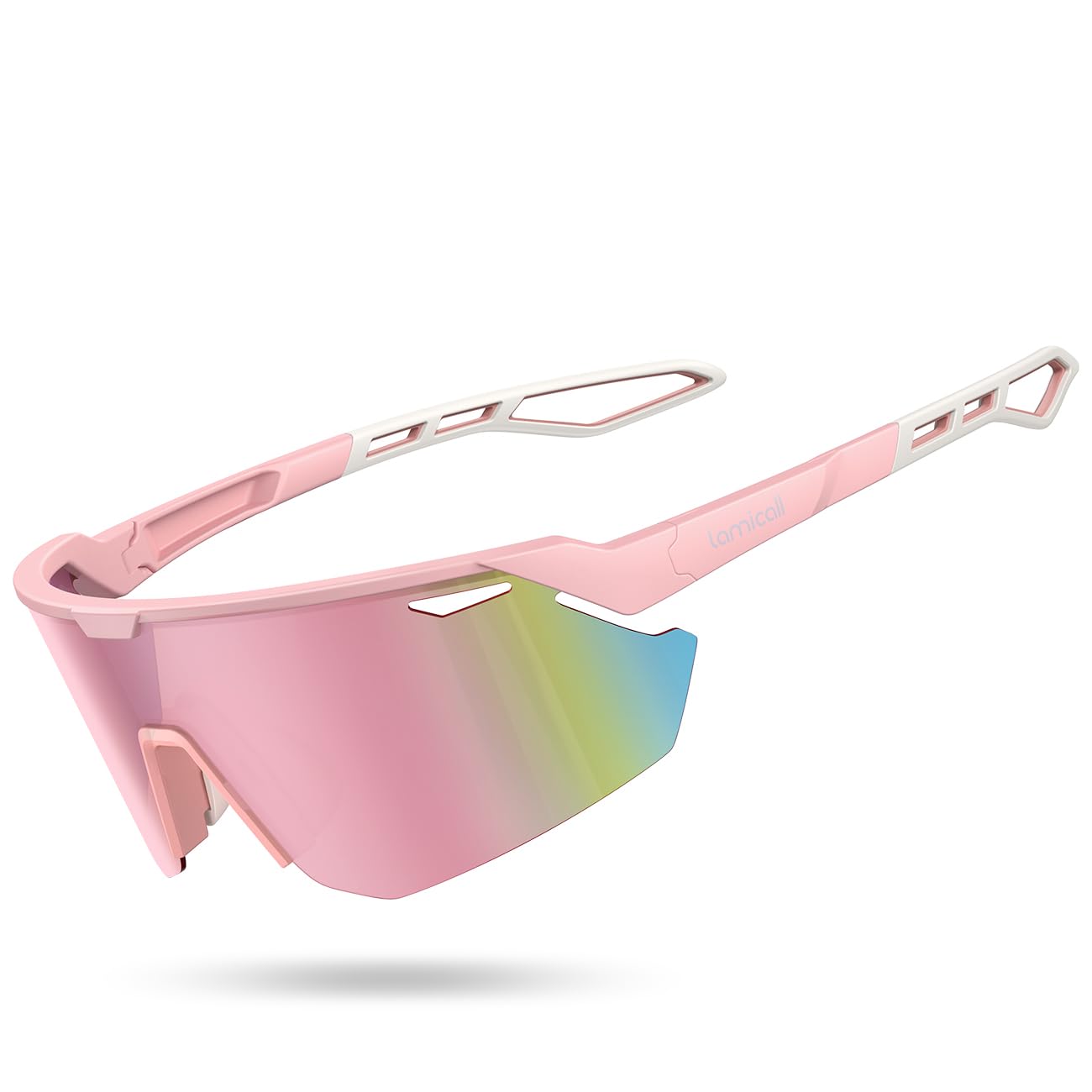 Lamicall Polarized Sports Sunglasses Men Women, [24g Ultralight] Adjustable Nose