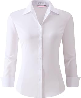 Alex Vando Womens Dress Shirts Regular Fit Long Sleeve Stretch Work Shirt