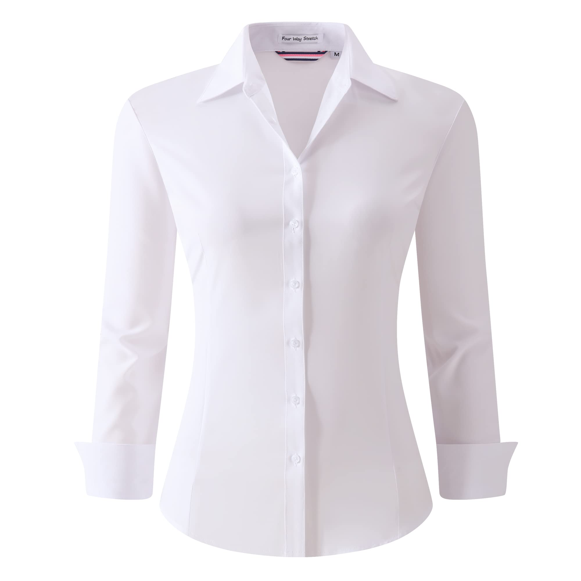 Alex Vando Womens Dress Shirts Regular Fit Long Sleeve Stretch Work Shirt