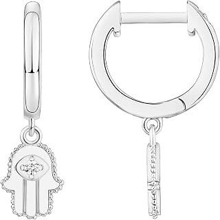 PAVOI 925 Sterling Silver Huggie Earrings, White Gold, Size 13 Millimeters