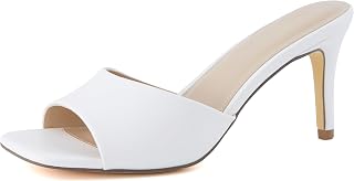 CUSHIONAIRE Evie Women's Kitten Heel Sandals Slip-on One Band Dress Sandals Memory Foam Wide 3 in Heel