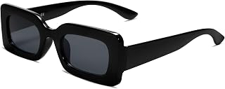 SOJOS SJ2160 Women's Retro Vintage Stylish Colourful Rectangular Sunglasses Festival 90s Chunky