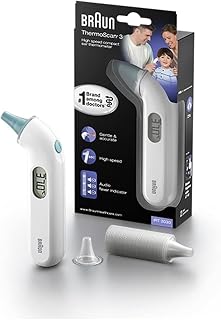 Braun ThermoScan 3 Ear thermometer | #1 Brand among doctors1 | Fast 1 second measurement | Audio fever indicator | Digital Display | Baby and infant friendly | IRT3030