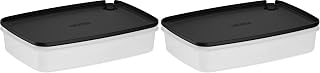 Thermos KC-SA1500 BK My Food Container, Square Shape, 50.4 fl oz (1,500 ml), Black (x2)