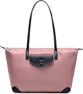 David Jones - Women's Waterproof Nylon Tote Bag - Foldable Shopper Bag - Shoulder Bag Shoulder Bag Shopping - Large Capacity Handbag - Large Capacity Fashion Daily Travel Bag - Pink