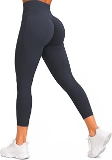 Sunzfly Invisible Butt Scrunch Workout Leggings with Pockets for Women, No Front Seam Gym Yoga Pants with Tummy Control