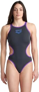 arena One Big Logo Women's Quick Dry One Piece Swimsuit, arena MaxLife Eco Fabric Sporty Swimsuit with Maximum Chlorine Resistance and UPF 50+ UV Protection
