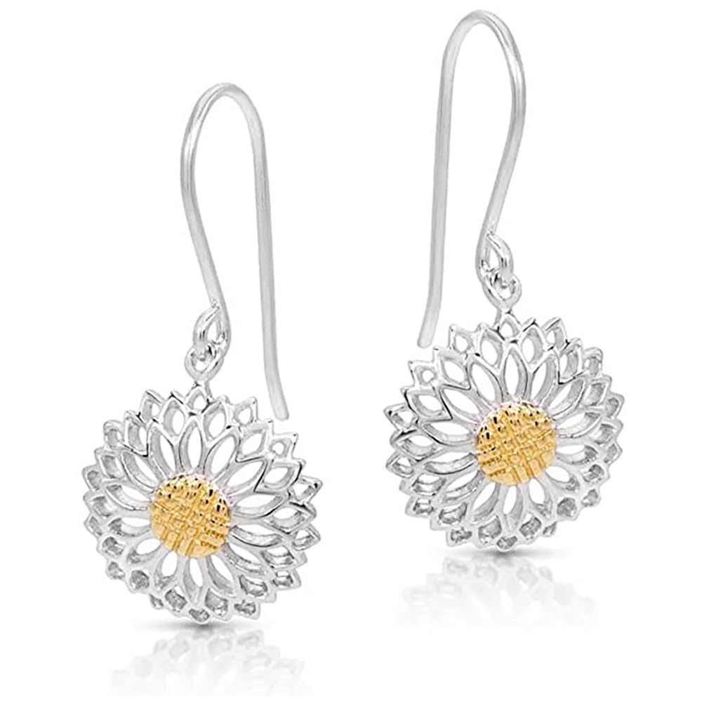 Gorgeous Hollow Sunflower Drop Earrings for Women Elegant Jewelry