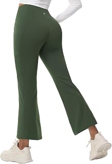 baleaf Fleece Lined Trousers Womens Thermal Flared Leggings Water Resistant Pants with Zip Pockets Winter Walking Hiking