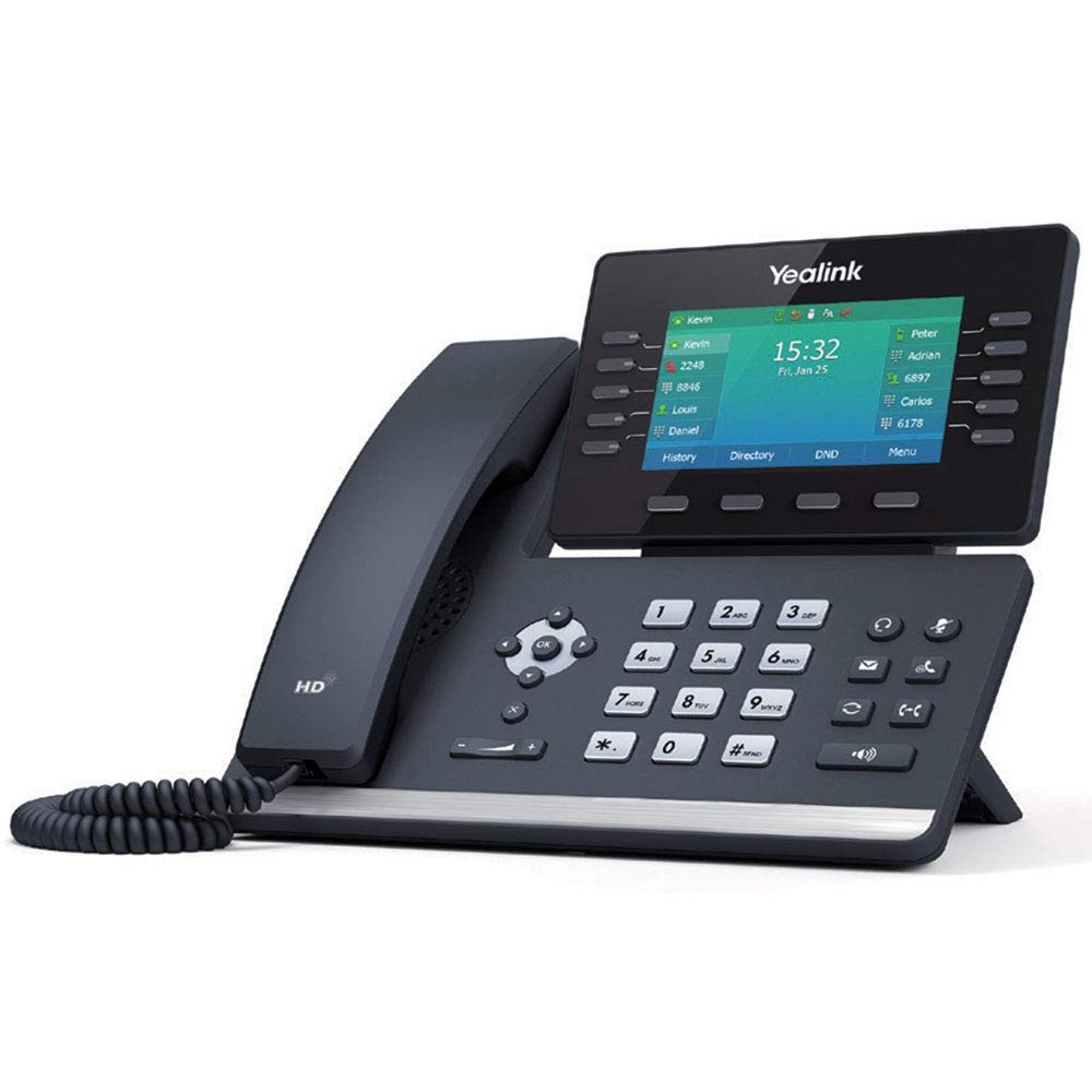 Yealink T54W IP Phone, 16 VoIP Accounts. 4.3-Inch Color Display, AC Wi-Fi, Dual-