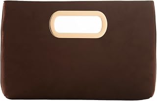 Top Handle Faux Suede Clutch