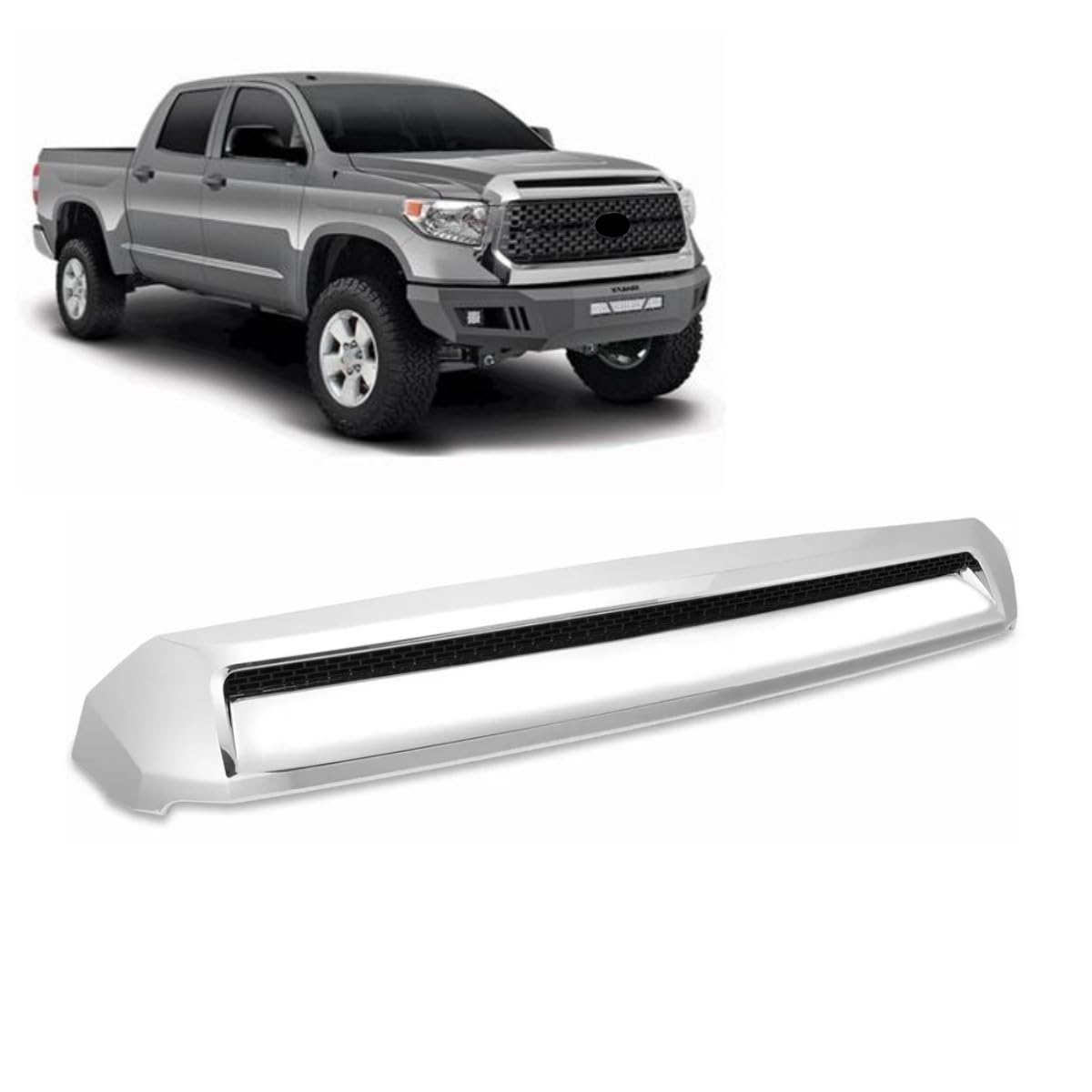 Hood Scoop Molding Compatible With Toyota Tundra 2014-2021 Grill Upper Molding H