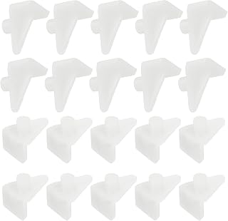 Generic Shelf Support Pegs 0.2", 30pcs PP Plastic Shelf Holder Pins Bracket, Pegs for Shelves for Cabinet, Cupboard, Bookcase, Closet and Glass Case,White