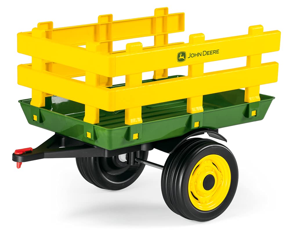 Peg Perego Children's John Deere Stake-Side Trailer, Green & Yellow