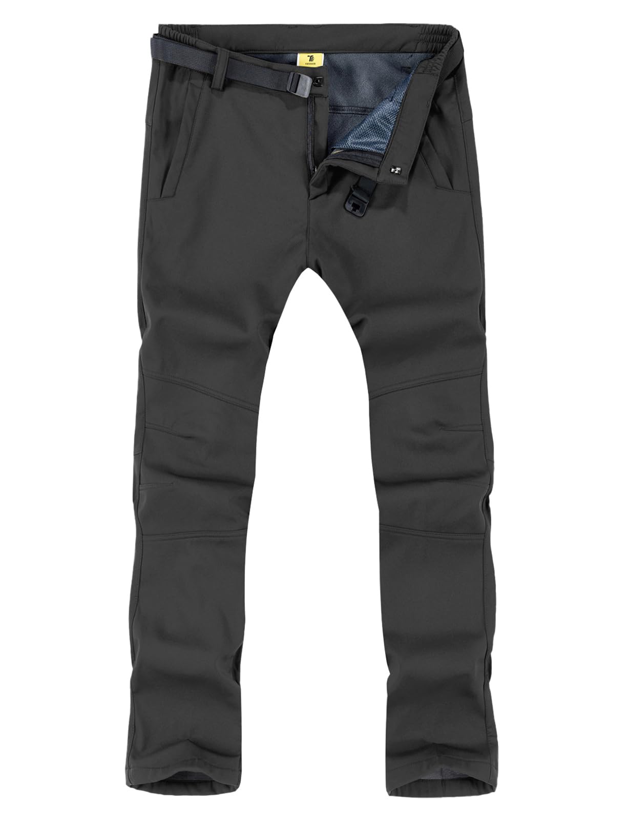TBMPOY Men's Snow Ski Waterproof Fleece Lined Pants Outdoor Hiking Mountain Soft