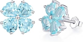Elegant Lucky Women's Earrings, Hypoallergenic, Birthday, Popular, Four Leaf Clover, Birthstone, 925 Sterling Silver, Studs, Valentine's Day Gift, Luxury Jewelry for Women and Girls