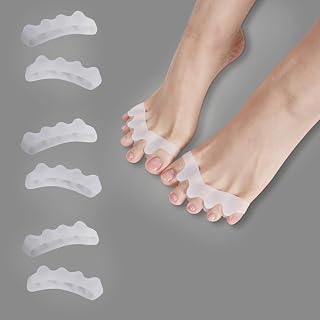 Toe Separator Set of 3 Pairs Silicone Alignment Bands for Men and Women for Closet Shoe Storage (White)
