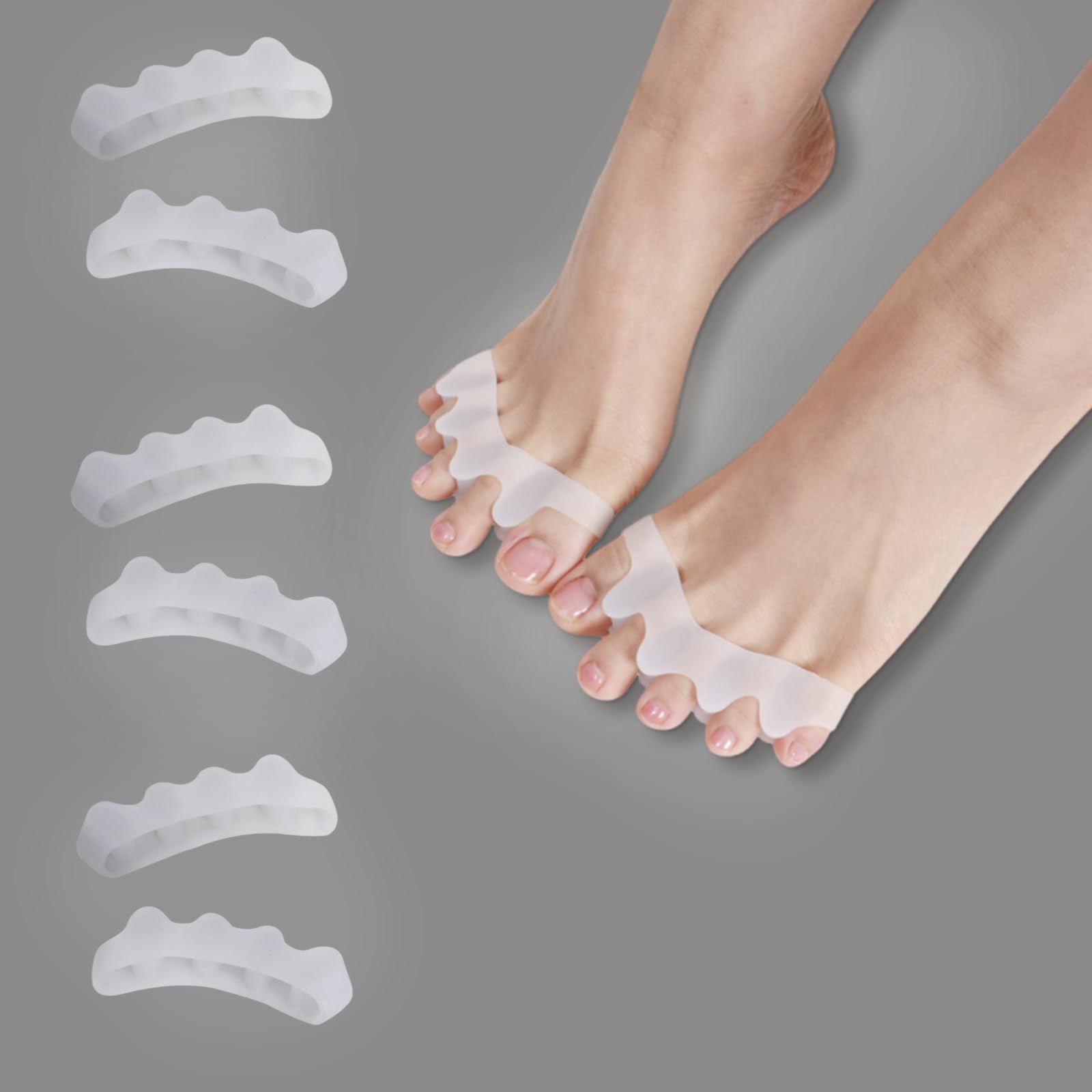 Toe Separator Set of 3 Pairs Silicone Alignment Bands for Men and Women for Clos