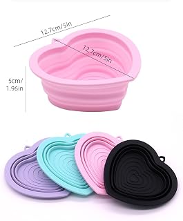 collapsible dog bowl heart shape silicone pet bowl portable collapsible cat dog food water bowls lightweight travel