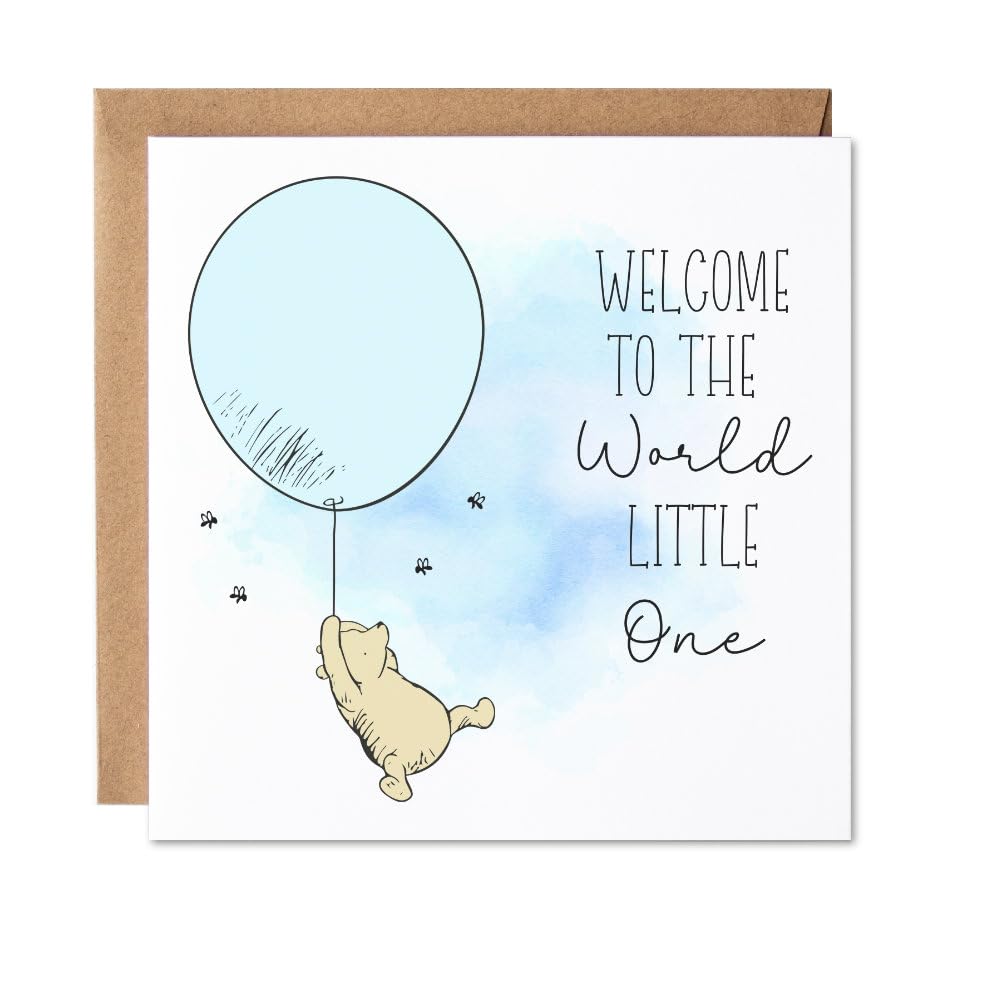 Maise & Rose New Baby Boy Card | Winnie The Pooh | Welcome To The World P6 | Lit