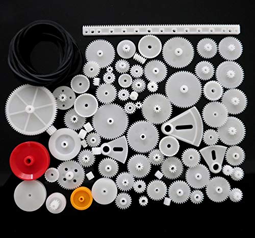 81 PCs Plastic Gear Kit | Pulley Belt Worm Kits | Crown Gear | Gear Set for Robo