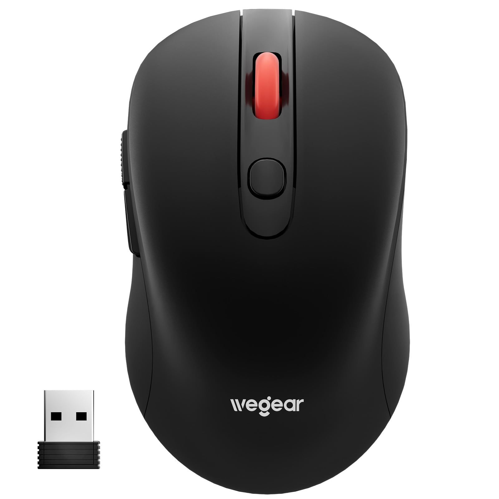 wegear USB Wireless Mouse for Laptop PC Mac, 2.4GHz Cordless Mouse-Black | Ergon