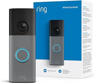 Ring Wired Video Doorbell (newest gen), Video Doorbell Camera with Retinal 2K, up to 6x Enhanced Zoom, Wide Field of View, Two-Way Talk, 30-day free trial of Ring Subscription Plan