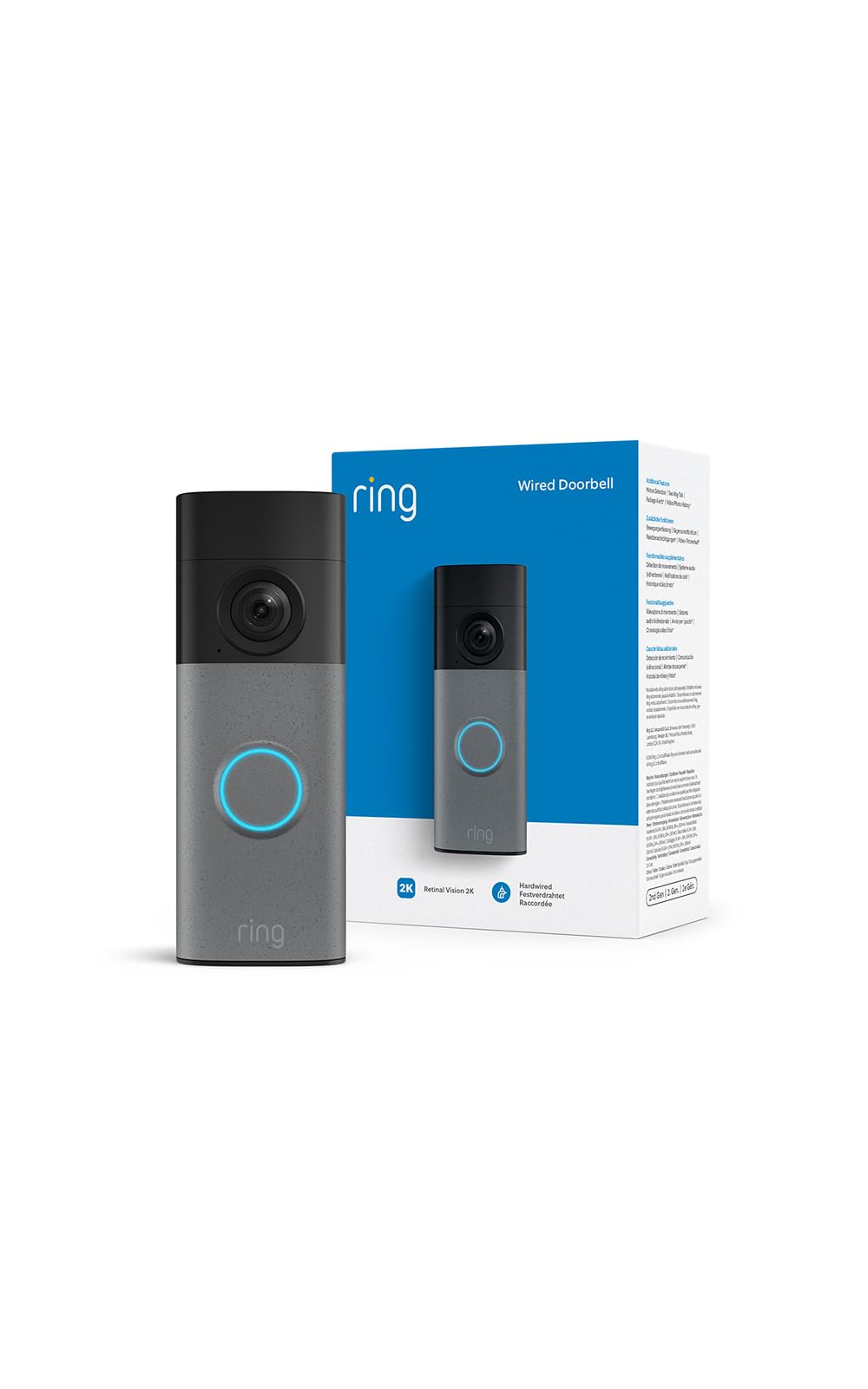 Ring Wired Video Doorbell (newest gen), Video Doorbell Camera with Retinal 2K, u