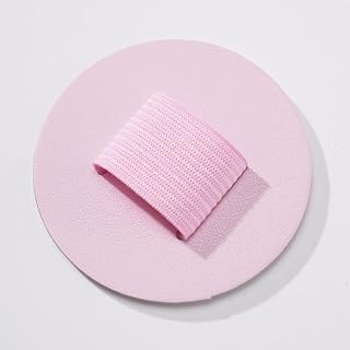 Stationery Simple Colorful Multicolor Leather Pen Holder Fashionable Self Adhesive Pencil Loop Calendar (Pink-Round)