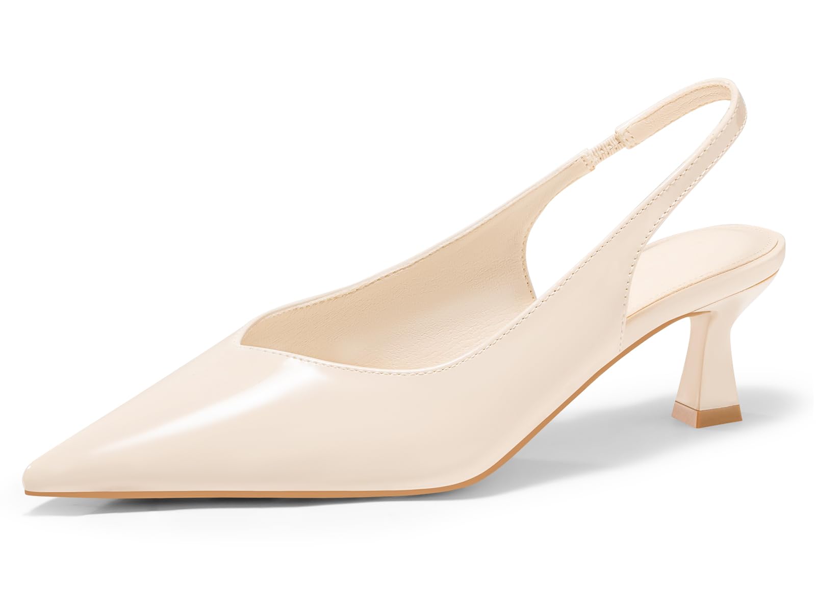 Coutgo Womens Slingback Kitten Heels Low Heel Closed Pointed Toe Pumps Heeled Sa