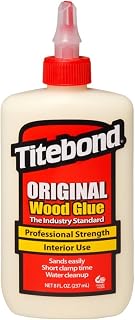 Titebond Original Wood Glue 5063, Industry Standard for Woodworking, Furniture Repair/Assembly, Construction, Home Repair or Modeling, 8 oz