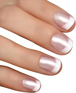 10 Pack Push Nails, Mixed Color Glossy Red Purple False Nails, Salon Pre-Designed Pearl Pink French Nail Art Tips, Daily Nails Gifts for Women Girls with Adhesive Tab