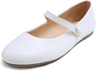 Feversole Women's Mary Jane Fashion, Classic Flat Shoes for Women Elegant Pumps Mary Jane with Soft Buckle Ballet Dance Shoes for Women