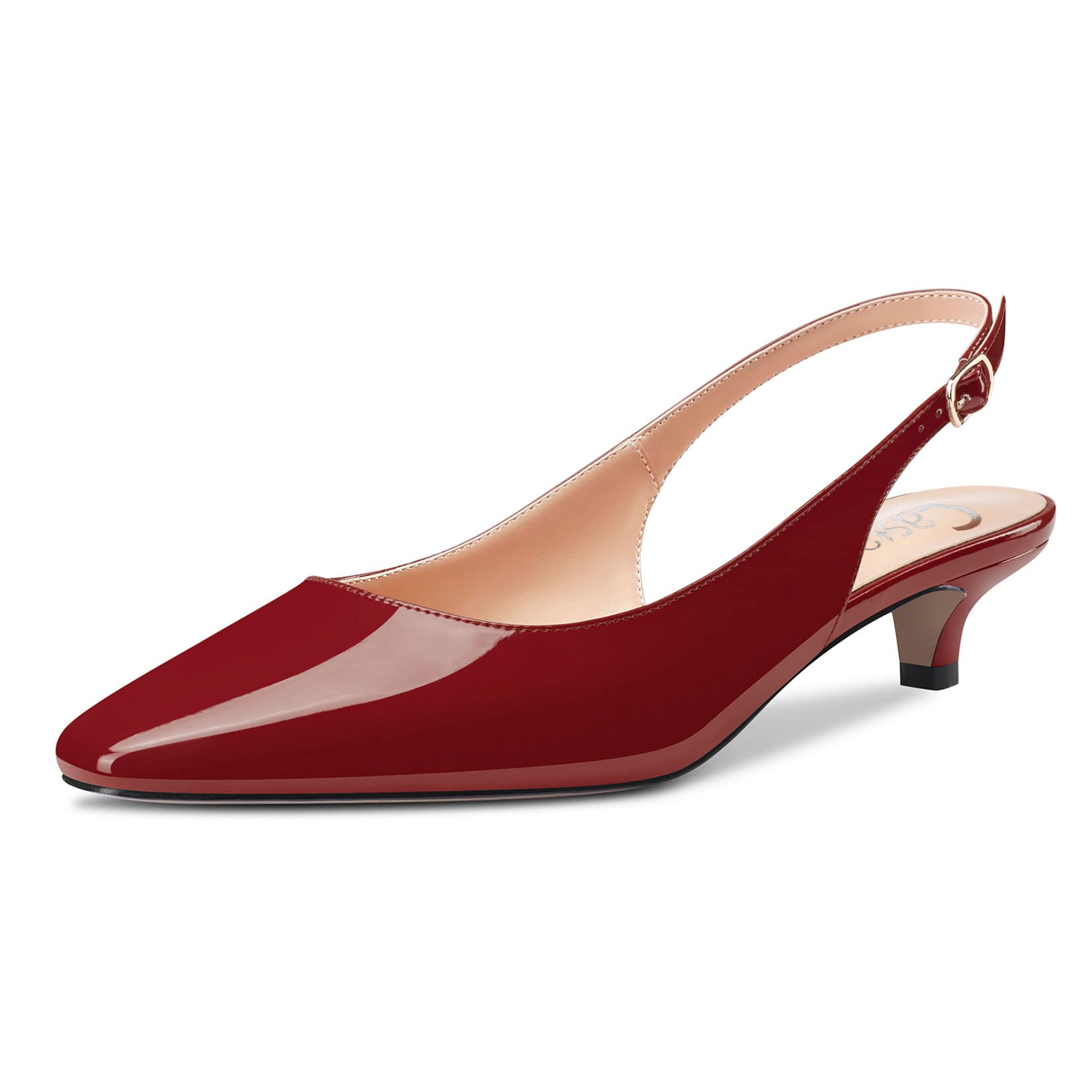 Castamere Women's Low Stiletto Kittens Heel Closed Heel Square Toe Slingback Pum