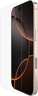 Belkin ScreenForce TemperedGlass Screen Protector for iPhone 16 Pro, Clear, Scratch-Resistant, 9H Hardness, Includes Bubble-Free Application Holder, Tempered Glass for iPhone 16 Pro